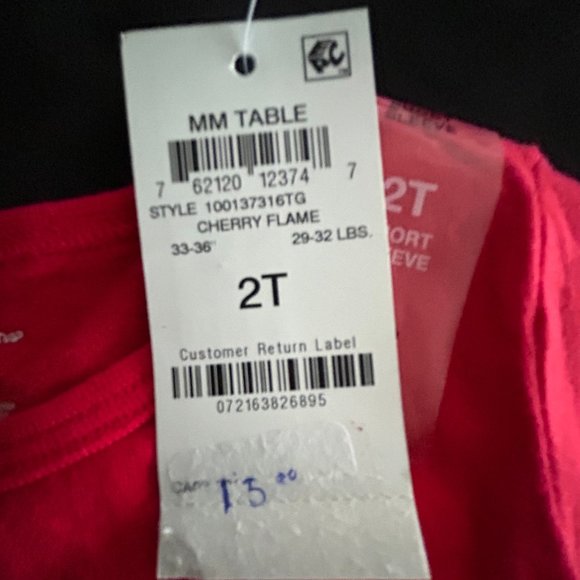 FIRST IMPRESSIONS GIRLS RED TEE WITH WHITE HEART TOP - Picture 4 of 4